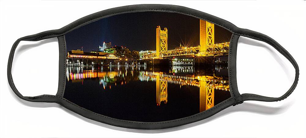 Tower Bridge Face Mask featuring the photograph Tower Bridge Sacramento by Anthony Michael Bonafede