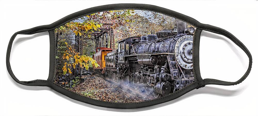 Appalachia Face Mask featuring the photograph Train's Coming by Debra and Dave Vanderlaan