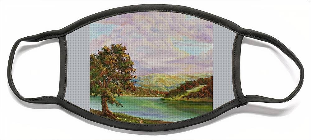 Country Landscape Painting Face Mask featuring the painting Tranquility by Charlotte Blanchard