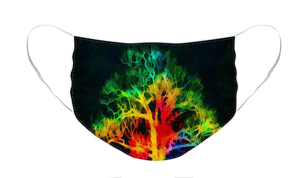 Tree Face Mask featuring the painting Tree of Life by Stefano Senise