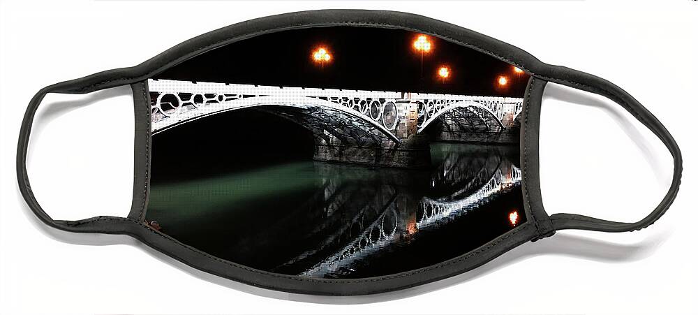 Seville Face Mask featuring the photograph Triana Bridge by HELGE Art Gallery