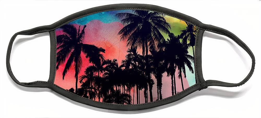 Summer Face Mask featuring the painting Tropical Colors by Mark Ashkenazi