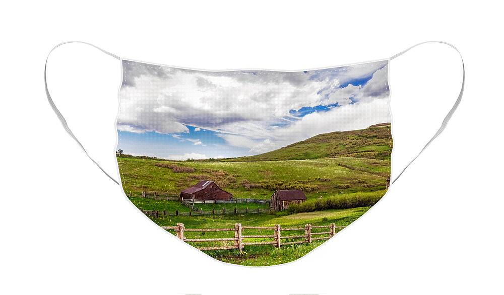 True Grit Ranch Face Mask featuring the photograph True Grit Ranch by Imagery by Charly