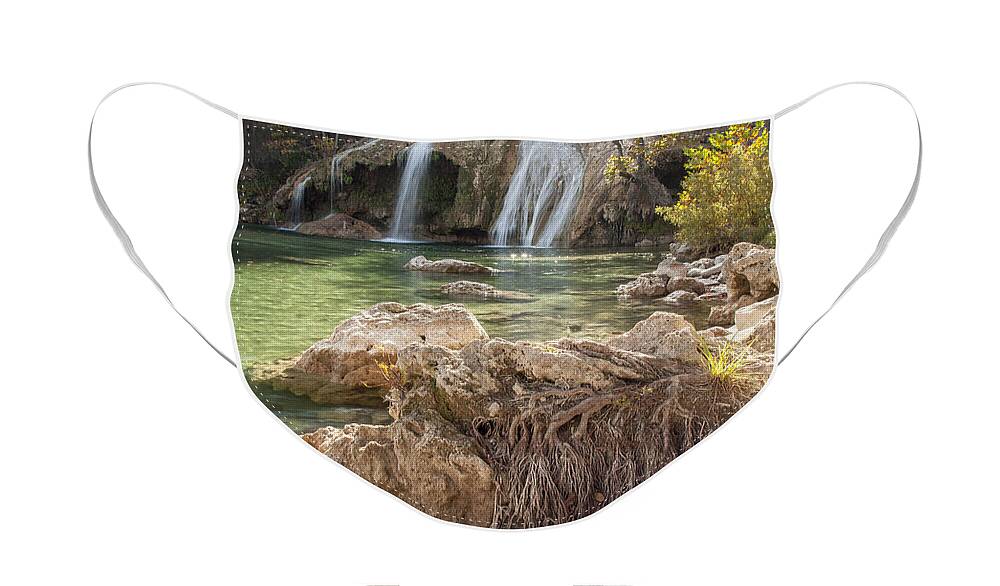 Nature Face Mask featuring the photograph Turner Falls in the Arbuckles by Iris Greenwell