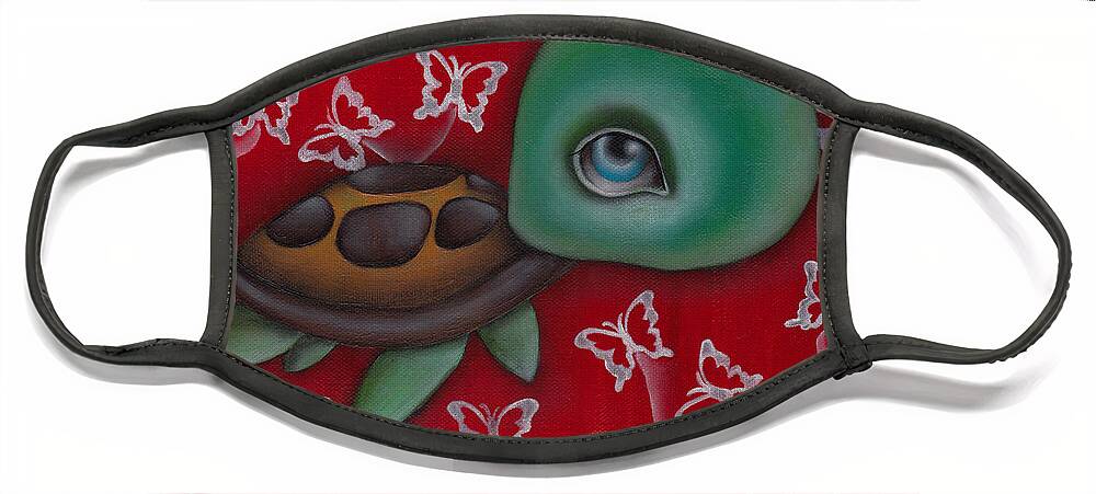 Animal Face Mask featuring the painting Turtle by Abril Andrade