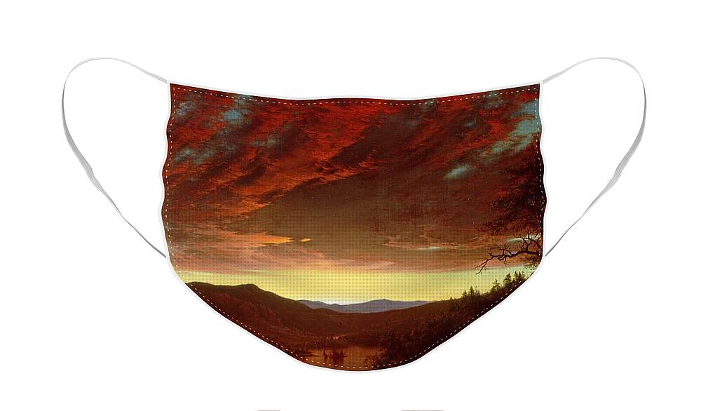 Twilight Face Mask featuring the painting Twilight in the Wilderness by Frederic Edwin Church