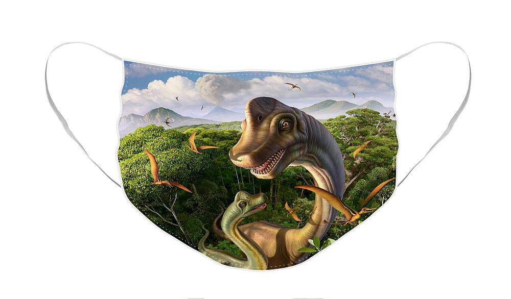 Brachiosaurus Face Mask featuring the digital art Ultrasaurus by Jerry LoFaro