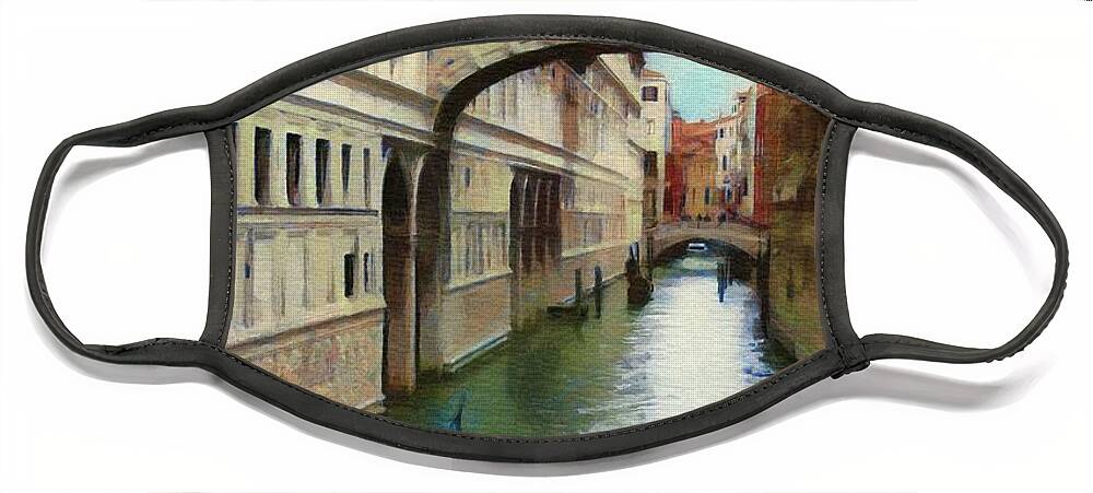 Bridge Of Sighs Face Mask featuring the painting Under the Bridge of Sighs by Jeffrey Kolker