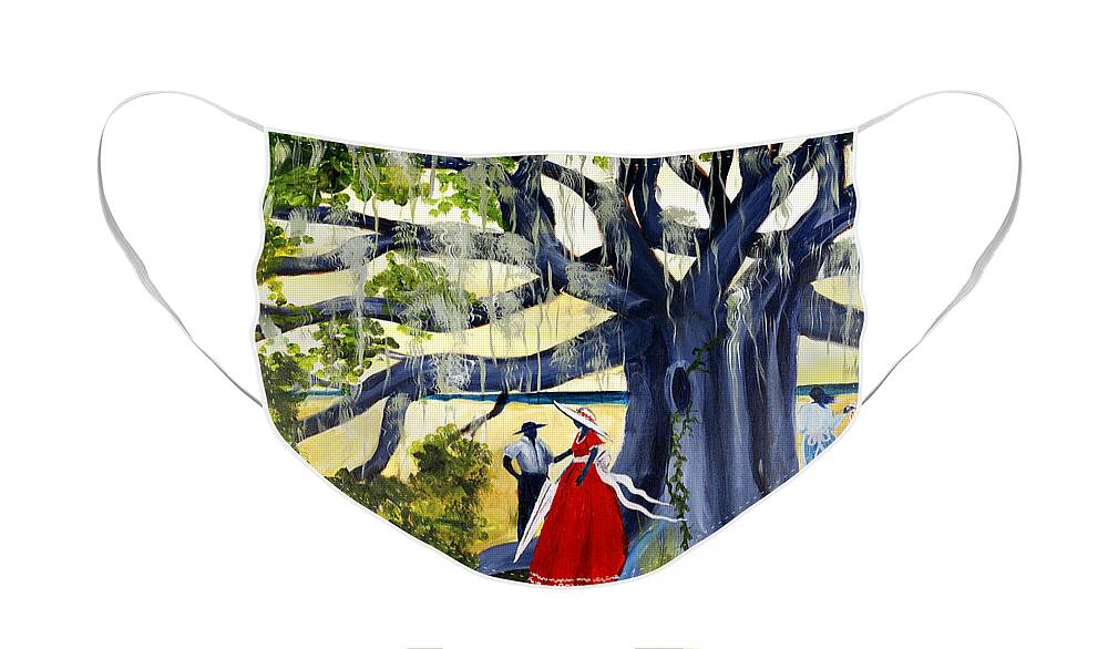 Gullah Face Mask featuring the painting Under The Mossy Oak by Diane Britton Dunham