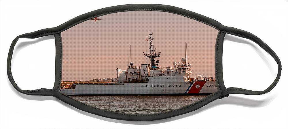 Coast Guard Face Mask featuring the photograph United States Coast Guard Cutter Escanaba WMEC-907 by Brian MacLean