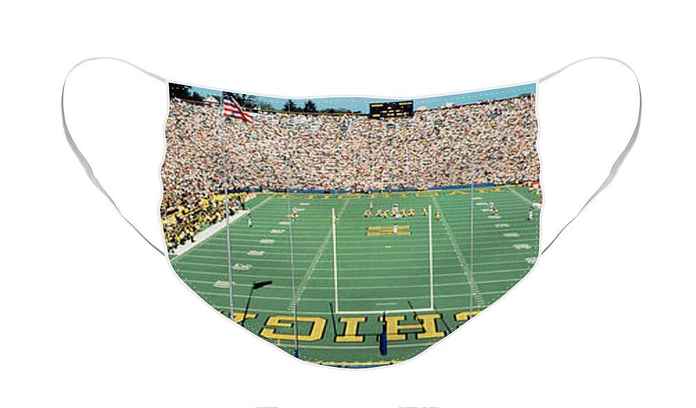 Photography Face Mask featuring the photograph University Of Michigan Stadium, Ann by Panoramic Images