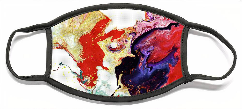 Abstract Face Mask featuring the mixed media Untitled Firsts by Meghan Elizabeth
