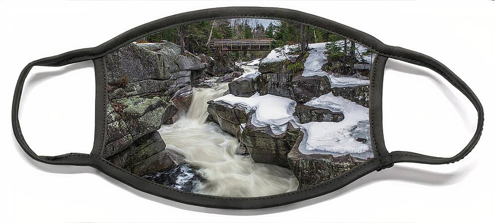Upper Face Mask featuring the photograph Upper Falls Winter by White Mountain Images