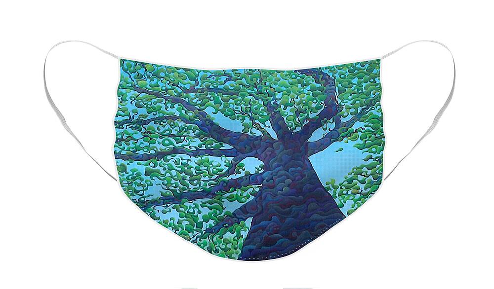 Tree Face Mask featuring the painting Upward TreeJectory by Amy Ferrari