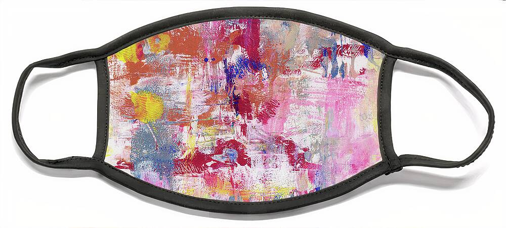 Abstract Face Mask featuring the painting Urban Picnic 2- Abstract Art by Linda Woods by Linda Woods