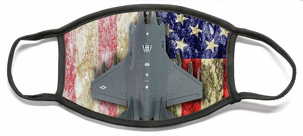 F35 Face Mask featuring the digital art USAF Lockheed Martin F-35B by Airpower Art
