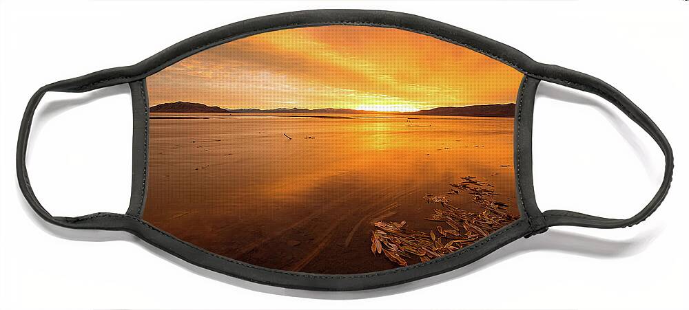 Utah Face Mask featuring the photograph Utah Lake Sunset by Wesley Aston