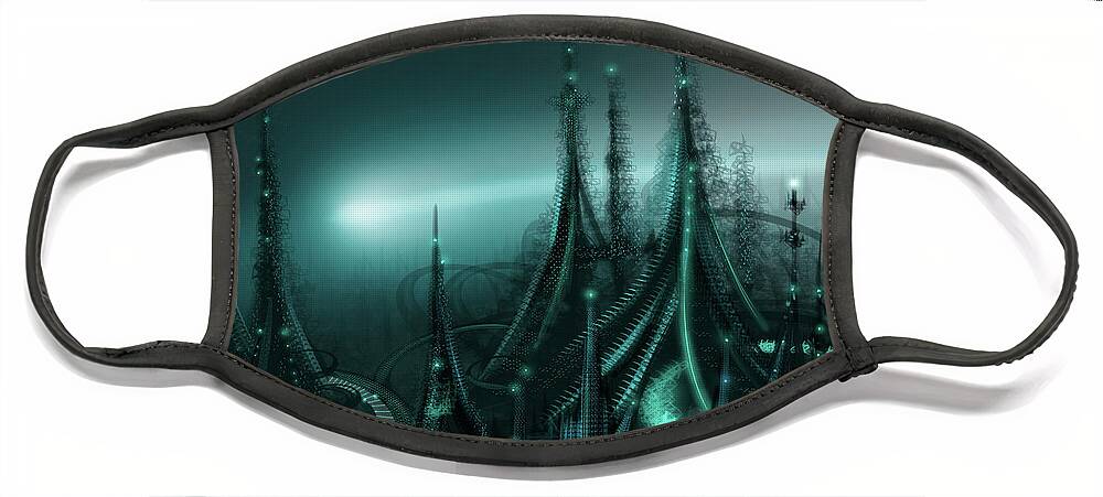 Cityscape Face Mask featuring the digital art Utopia by James Hill