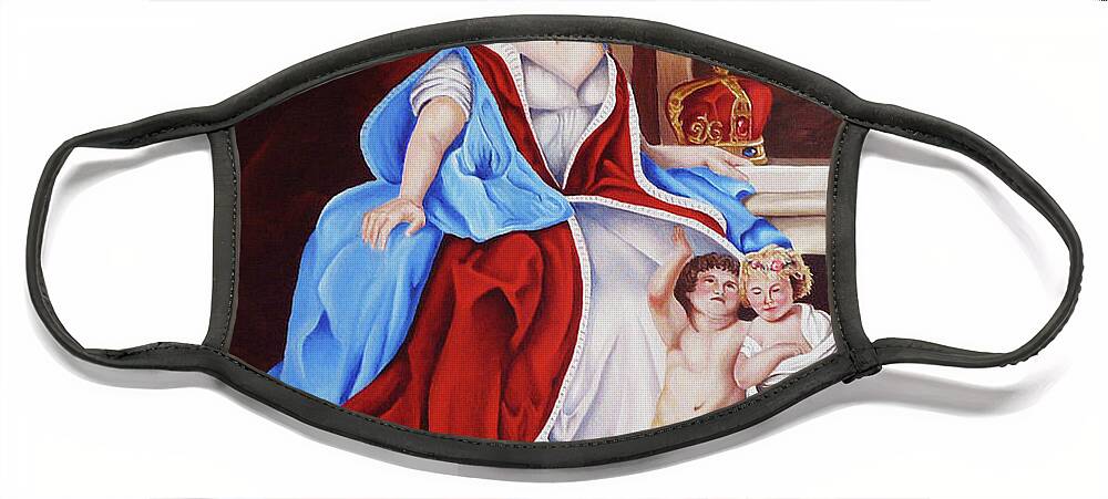 Virgin Mary Face Mask featuring the painting Venerated Virgin by Vic Ritchey