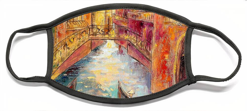 Landscape Face Mask featuring the painting Venice I by Shijun Munns
