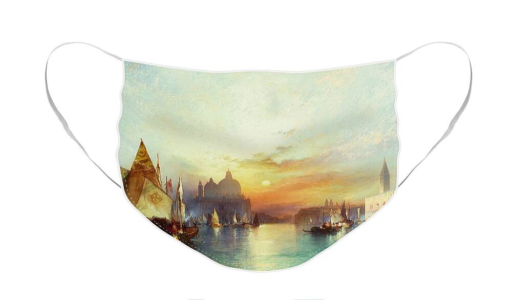 Venetian Scene Face Mask featuring the painting Venice, 1897 by Thomas Moran