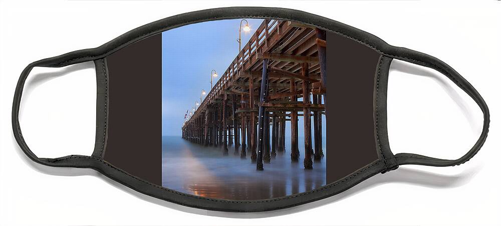 Pier Face Mask featuring the photograph Ventura CA Pier at Dawn by John A Rodriguez