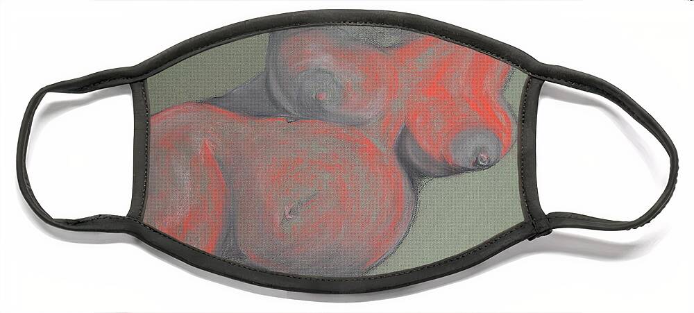 Nude Face Mask featuring the drawing Venus II by Bonnie Peacher