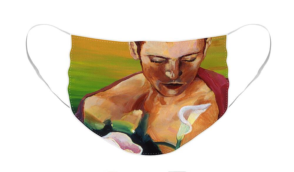 Mythological Figures Face Mask featuring the painting Vergil's Dawn by Rene Capone