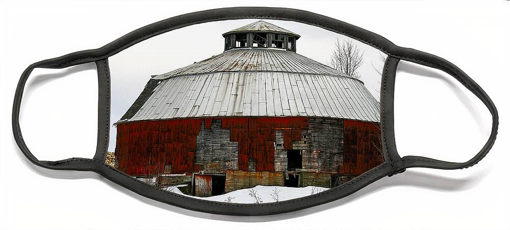 Barn Face Mask featuring the photograph Vermont Round Barn by Deborah Benoit