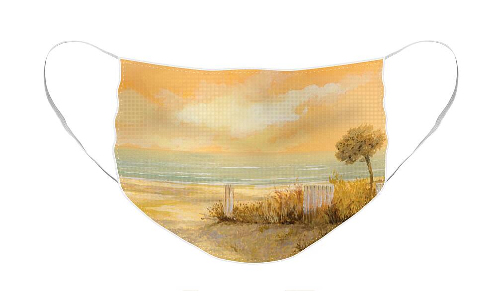 Beach Face Mask featuring the painting Verso La Spiaggia by Guido Borelli