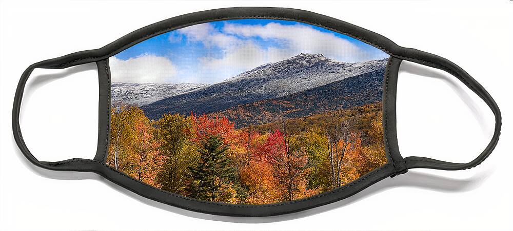 Jefferson Notch Road Face Mask featuring the photograph View of the presidential mountains by Jeff Folger