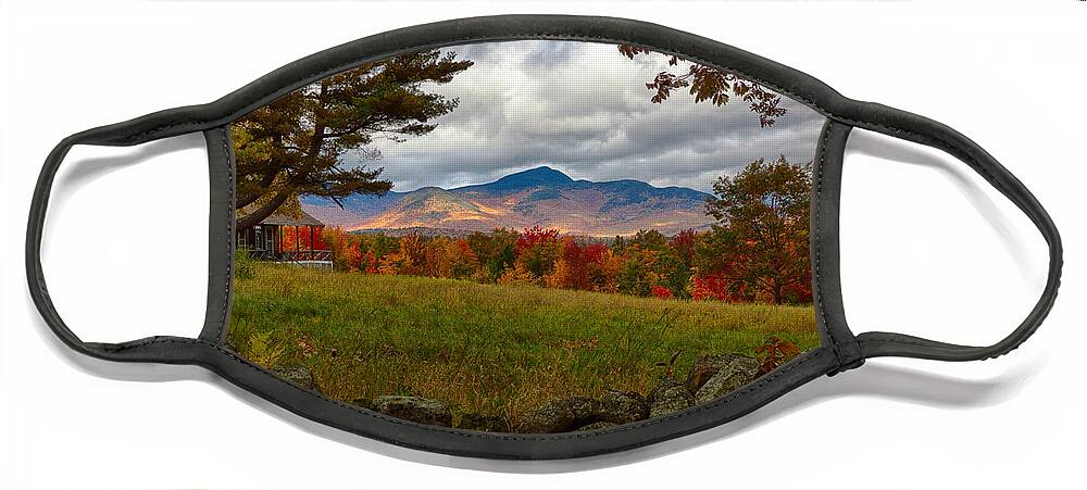 Chocorua Fall Colors Face Mask featuring the photograph View of the White Mountains by Jeff Folger