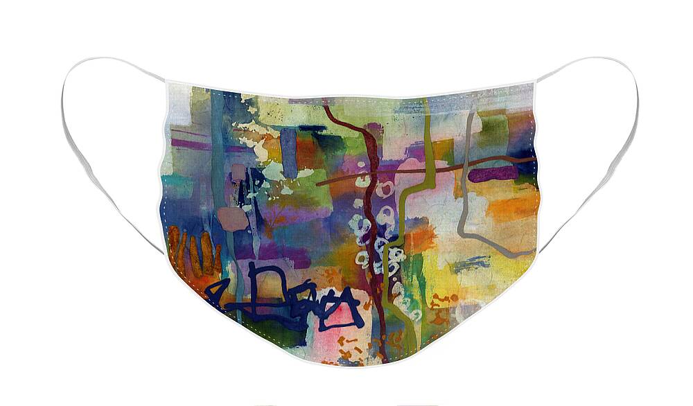 Abstract Face Mask featuring the painting Vintage Atelier 2 by Hailey E Herrera