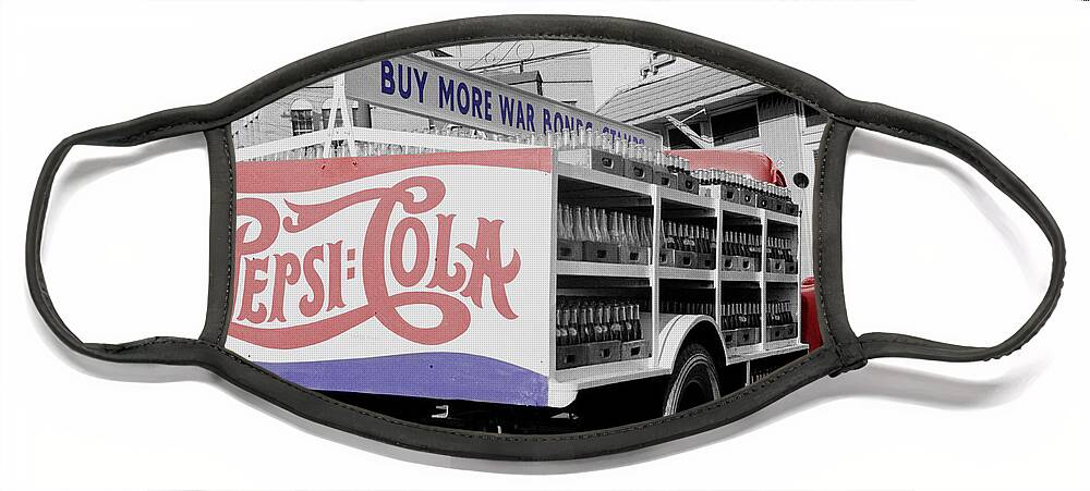Pepsi Face Mask featuring the photograph Vintage Pepsi Truck by Andrew Fare
