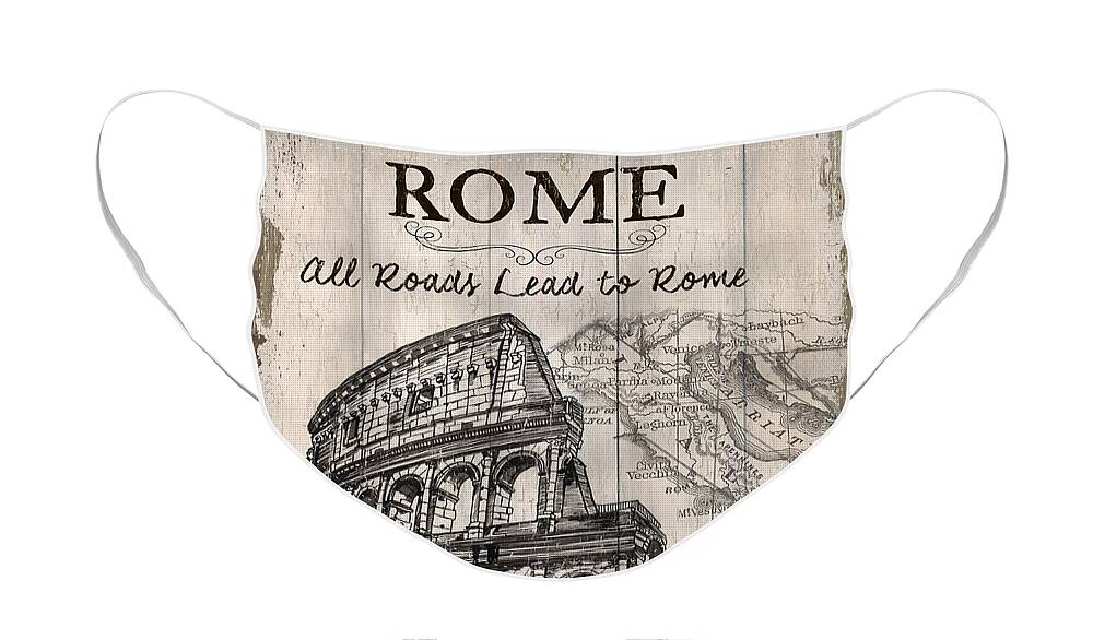 Rome Face Mask featuring the painting Vintage Travel Poster by Debbie DeWitt