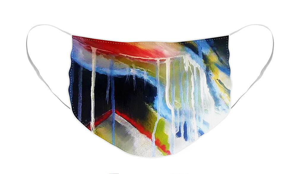 Abstract Face Mask featuring the painting Vivid Compexity by Tracey Lee Cassin