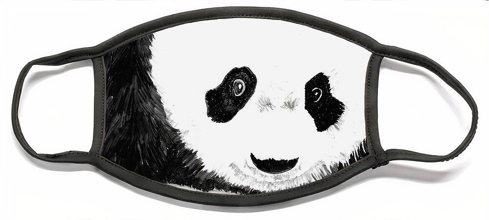 Panda Face Mask featuring the painting Vivi's Pet Panda by Eli Tynan