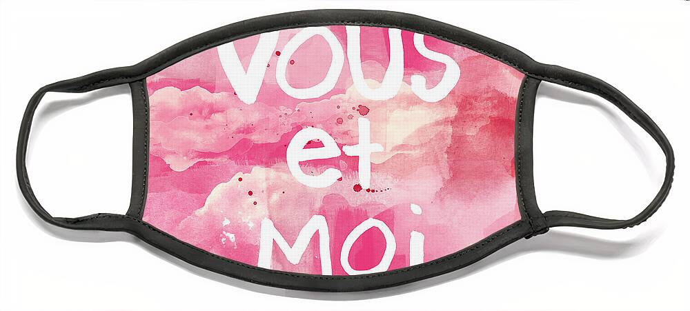 Vous Et Moi Face Mask featuring the painting Vous Et Moi by Linda Woods