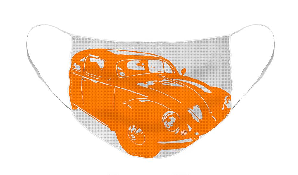 Vw Beetle Face Mask featuring the photograph VW Beetle Orange by Naxart Studio