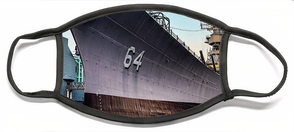 Uss Wisconsin Face Mask featuring the photograph Wake up to the Wisconsin by Nicole Lloyd