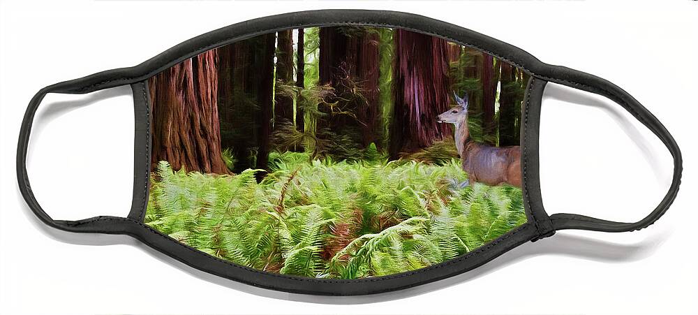 Jedediah Smith Redwoods State Park Face Mask featuring the photograph Walk Among Giants by Lana Trussell