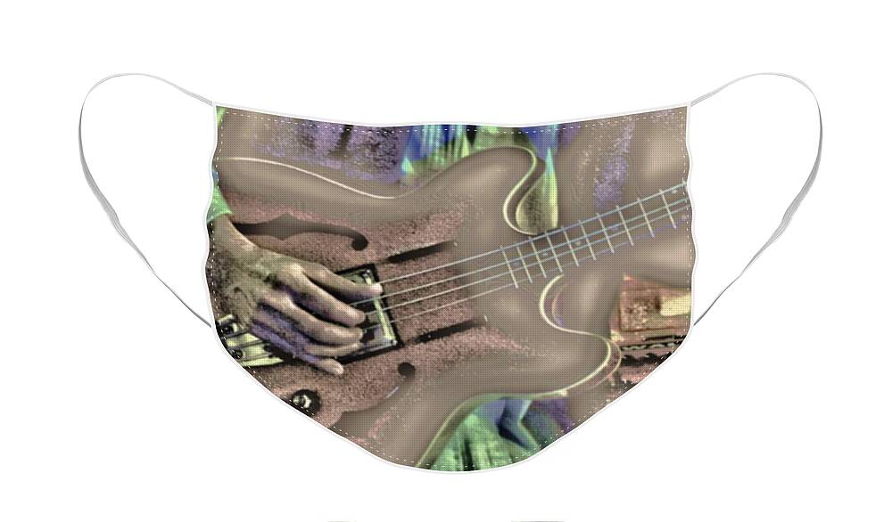 Music Face Mask featuring the digital art Walter Parks Plays - Study #2 by Vincent Green