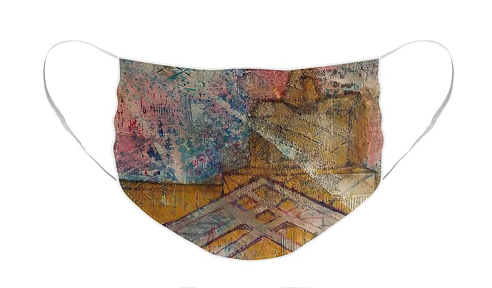 Spiritual Face Mask featuring the painting Washington Cathedral Church by Lisa Debaets