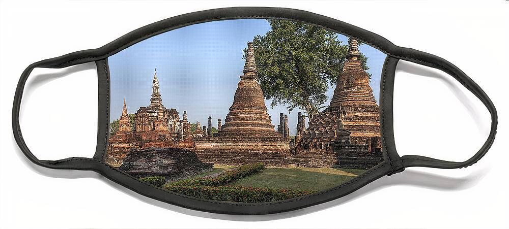 Temple Face Mask featuring the photograph Wat Mahathat Chedi DTHST0014 by Gerry Gantt