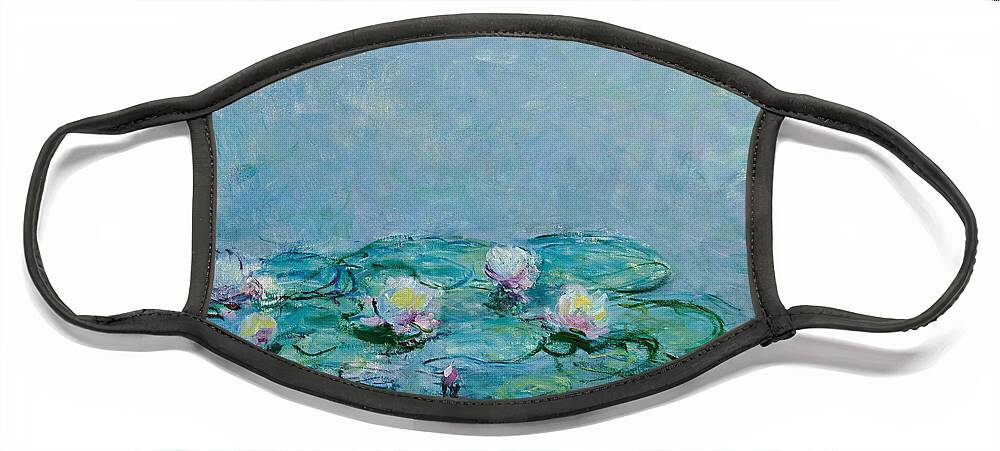 French Face Mask featuring the painting Water Lilies by Claude Monet