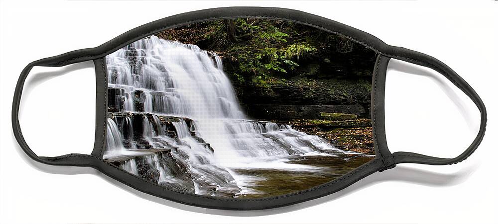 Waterfalls Face Mask featuring the photograph Waterfall Cascade Salt Springs State Park by Christina Rollo