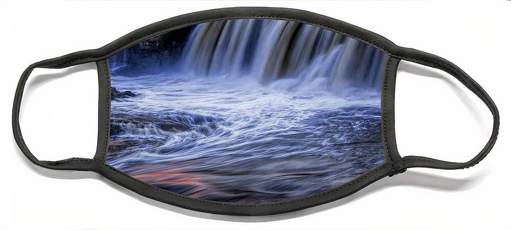 Midwest Face Mask featuring the photograph Waterfalls at Dusk by Randall Nyhof