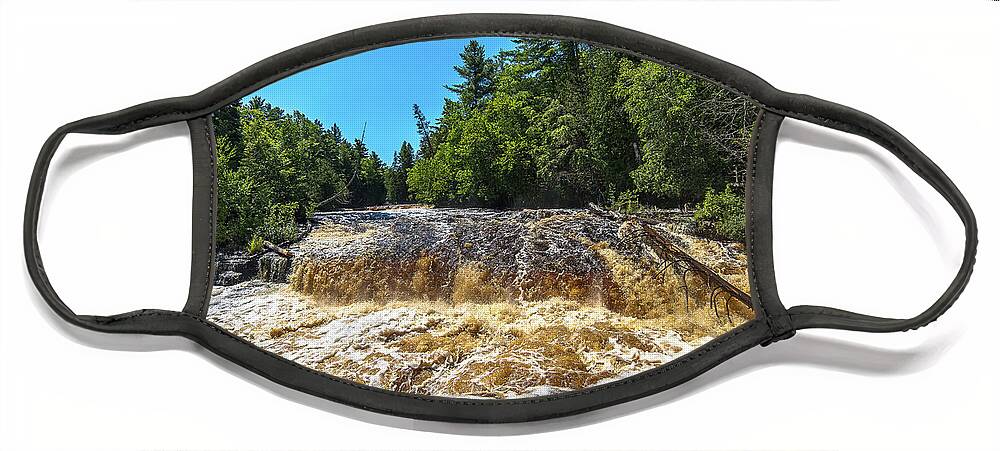  Waterfalls Face Mask featuring the photograph Waterfalls Lower Tahquamenon -0599 by Norris Seward