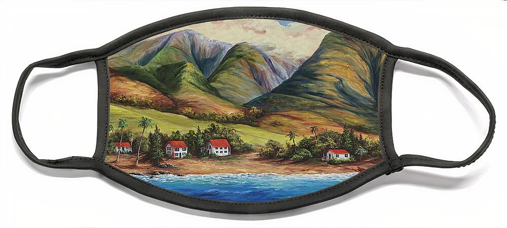 Darice Face Mask featuring the painting West Maui Living by Darice Machel McGuire