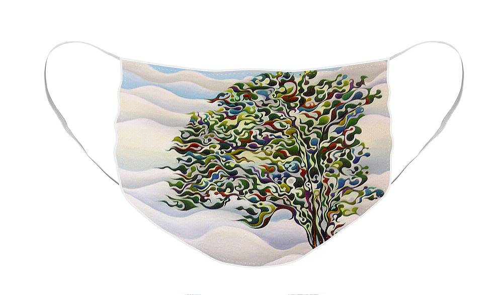 West Face Mask featuring the painting Westward Yearning Tree by Amy Ferrari